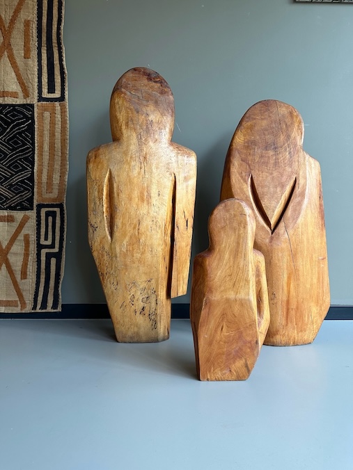 Vintage Drie houten beelden Roland Lavianne
